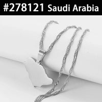 Egypt Nepal Sri Lanka Saudi Arabia Turkey Yemen Qatar Map Pendant Necklaces Polished Flat Design National Jewelry #277821