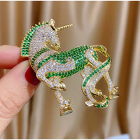 SUYU Court Style Horse Brooch Elegant Fashion Versatile Clothing Pins