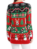 Fashionable knitted V-neck Christmas pattern single breasted long sleeved cardigan for autumn and winter women's casual sweater