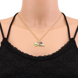 2024 New fashion stainless steel Central African Republic map with flag necklace for women and men couples ethnic style accessor