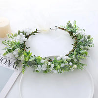 Gift Costume Cosplay Fairy Flower Leaf Headbands Photoshoot Simulated Elven Princess Tiara Black Flower Antler Crown Wedding