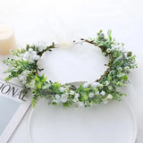 Gift Costume Cosplay Fairy Flower Leaf Headbands Photoshoot Simulated Elven Princess Tiara Black Flower Antler Crown Wedding