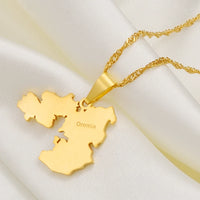 Anniyo Ethiopian Oromia Map Pendant Necklaces for Women Girl Ethiopia Jewelry #239221