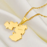 Anniyo Ethiopian Oromia Map Pendant Necklaces for Women Girl Ethiopia Jewelry #239221