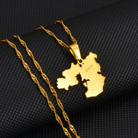 Anniyo Ethiopian Oromia Map Pendant Necklaces for Women Girl Ethiopia Jewelry #239221