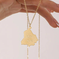 MYDIY Custom Punjab Necklace Personalized Map Necklace Birthday Gift for Girlfriend Couple Jewelry Mother's Day Gift for Her