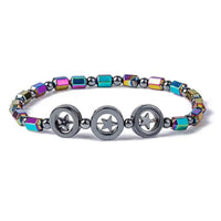 1/2/4/6Pcs Hematite Ankle Bracelet Colorful Elastic Anklet Bohemian Summer Beach Clothing Accessories Energy Hematite Jewelry
