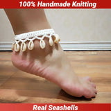 Summer Women Simple Seashell Anklet Chain Crochet Bohemian Foot Jewelry Beach Anklets On Foot Bracelets