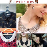 Pearl Beaded Lace Trim Collar Ribbons Women Necklace Wedding Jewelry for Clothes Dress  Beads Crystal Collar Wedding Jewelry