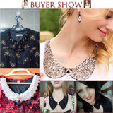 Pearl Beaded Lace Trim Collar Ribbons Women Necklace Wedding Jewelry for Clothes Dress  Beads Crystal Collar Wedding Jewelry