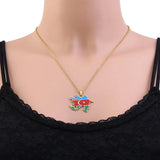 2024 new fashion stainless just Azerbaijan map with flag pendant necklace temperament everything collarbone chain birthday anniv