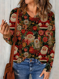 2024 New Autumn And Winter Fashionable And Cute Christmas All-over Printed Round Neck Mink Fur Printed Sweater