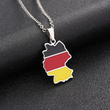 2024 new fashion stainless just Germany map map pendant necklace temperament everything collarbone chain birthday anniversary gi