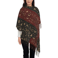 Custom Printed Ancient Gold Pharaoh Egypt King Tut Scarf Men Women Winter Fall Warm Scarves Egyptian Hieroglyphic Shawl Wrap