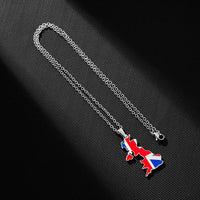 2024 New fashion stainless steel United Kingdom of Great Britain and Northern Ireland map Necklace for women and men couples Eth