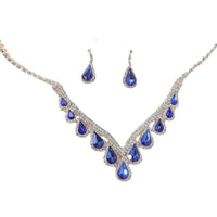 Ladies' light luxury style geometric water droplet set necklace, earrings, daily wear holiday gifts