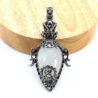 Water Drop Crystal Pendulum for Dowsing Spiritual Divination Natural Amethyst Rose Quartz Onyx Antique Pendulums Pendant Pendulo