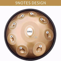 432Hz/440Hz Gold Handpan Drum with Steel Tongue for Yoga,Meditation Instrument,Beginner,Tambor Gift, 22 inch,9, 10,12,14,17notes