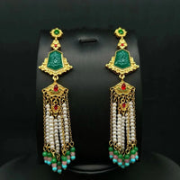 New Chinese tassel pearl earrings medieval national wind totem court necklace set