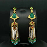 New Chinese tassel pearl earrings medieval national wind totem court necklace set