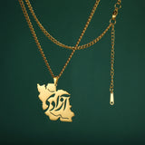LIKGREAT Persian Farsi Poem Pendant Necklace Hollw Vintage Stainless Steel Jewelry Gifts For Women Men