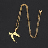 2024 New fashion stainless steel Croatia map and city necklace men's and women's geometric ethnic style collarbone chain anniver