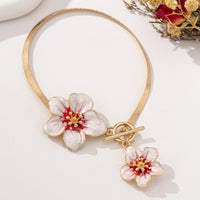 European and American punk style metal alloy fashionable color enamel glaze flower anklets, beach travel vacation jewelry