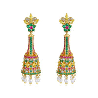 Gypsy Jewelry Retro Ethnic Indian Jhumka Crystal Small Bells Beads Drop Tassel Earrings Women Bohemian Statement Jhumki Tribal