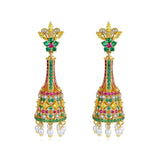 Gypsy Jewelry Retro Ethnic Indian Jhumka Crystal Small Bells Beads Drop Tassel Earrings Women Bohemian Statement Jhumki Tribal