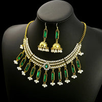 Luxury Elegant Crystal Wedding Jewelry Set Women Vintage Water Drop Earring Necklace Set Indian Gold Color Bijoux Bride Gift