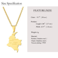 2024 New fashion stainless steel Columbia map with city necklace for women and men couples ethnic style accessory collarbone cha