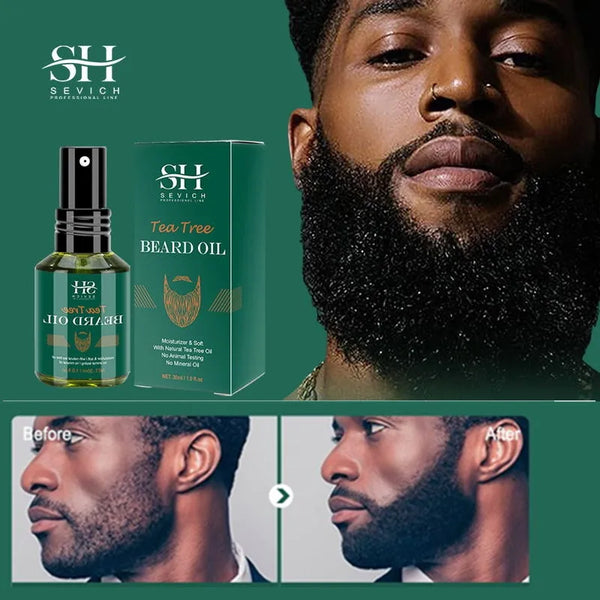 Sevich  Tea Tree Growth Beard Oil Fast Effective Beard Growth And Clean Skin Thick & Supple Beard Care Essence For Men 30ml