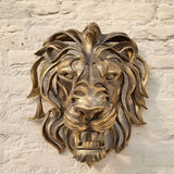 28cm Large Lion Head Wall Mounted Art Sculpture Gold Resin Lion Head Art Wall Luxury Decor  Bedroom Decoration