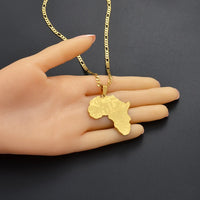 3.8CM African Map Pendant Necklaces for Women and Men Nigeria Congo Ghana Sudan Hiphop Jewelry #130821