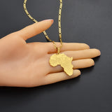 3.8CM African Map Pendant Necklaces for Women and Men Nigeria Congo Ghana Sudan Hiphop Jewelry #130821