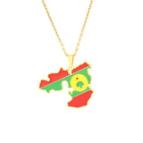2024 New fashion stainless steel Oromia map necklace for men and women geometric titanium steel pendant ethnic style clavicle ch