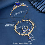 Ladies' fashionable heart-shaped minimalist design elegant crown necklace earrings jewelry set