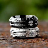 2024 NEW Men's 316L stainless-steel rings retro Odin Viking rune for teen RING Amulet fashion Jewelry Gift Valentine's day Gift