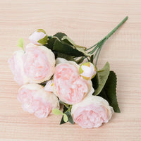 Silk Artificial Flower Rose Peony Bouque Home Decoration Bridal Holding Flower Wedding Decor Bouquet DIY Fake Flower Arrangement