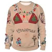 Men Women Llama Ugly Christmas Sweatshirt 3D Funny Print New Year Eve Xmas Sweater Couples Pullover Holiday Party Jumper Tops