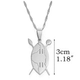 Anniyo Kenya Map Flag Pendant Necklaces For Women Girls African Jewelry Kenyans Stainless Steel  #002221