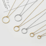 e-Manco Minimalist Choker Necklace Simple Stainless Steel Necklace for Women Round Circle Pendant Necklace 9MM/11MM/15MM/20MM