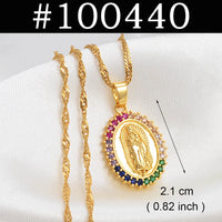 Anniyo Butterfly Mary Guadalupe Cross Butterfly Hamsa Charms Pendand Necklaces Wedding Party African Hawaiian Jewelry @@100040
