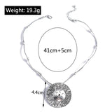 Ethnic Antique Silver Color Moon Choker Necklaces for Women Boho Turquoise Necklace Girls Party Jewelry Gifts
