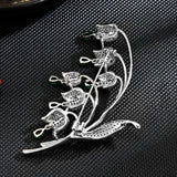 Autumn New Korean Elegant and Fashionable Clock Orchid brooch Creative Personalized Flower Clothing Pin Accessories for Women