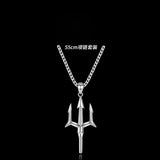 Retro Mythical Poseidon Overseas Trident Harpoon Pendant Necklace Men\'s and Women\'s Fashion Trend Cool Jewelry