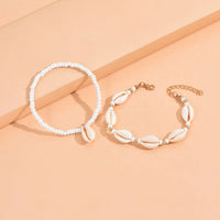 Resin Beads Natural Shell Anklets Fashion Shell White Ankle Bracelet Shell Necklace Beach