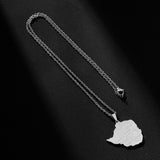 2024 new fashion stainless steel Zimbabwe city with map pendant necklace temperament everything collarbone chain birthday annive