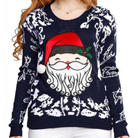 New European and American Christmas Day Sweater Customized Santa Claus Jacquard Knitted Top Hoodie