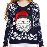 New European and American Christmas Day Sweater Customized Santa Claus Jacquard Knitted Top Hoodie